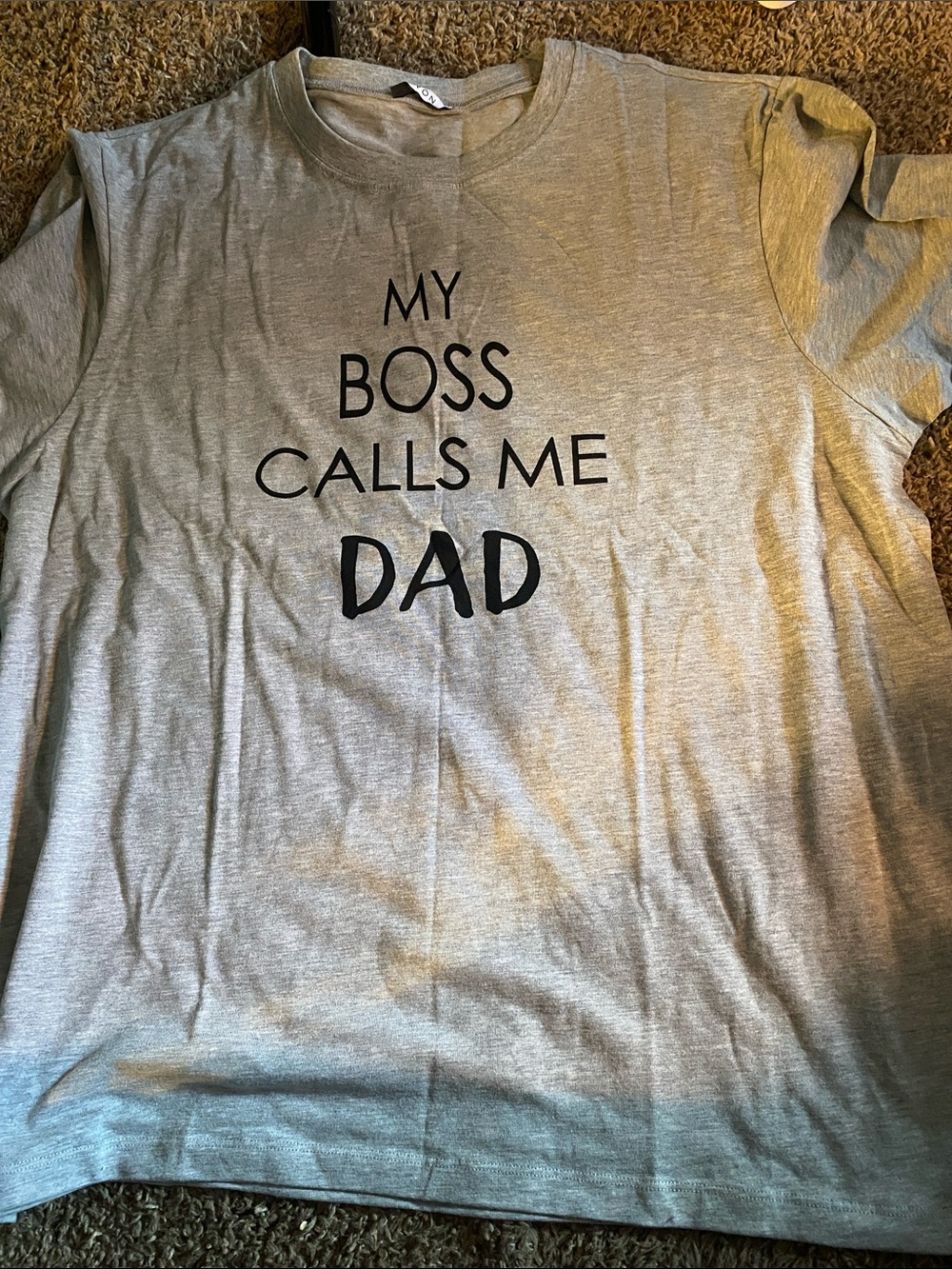 Avon Gray Short Sleeve Tee "My Boss Calls Me Dad"